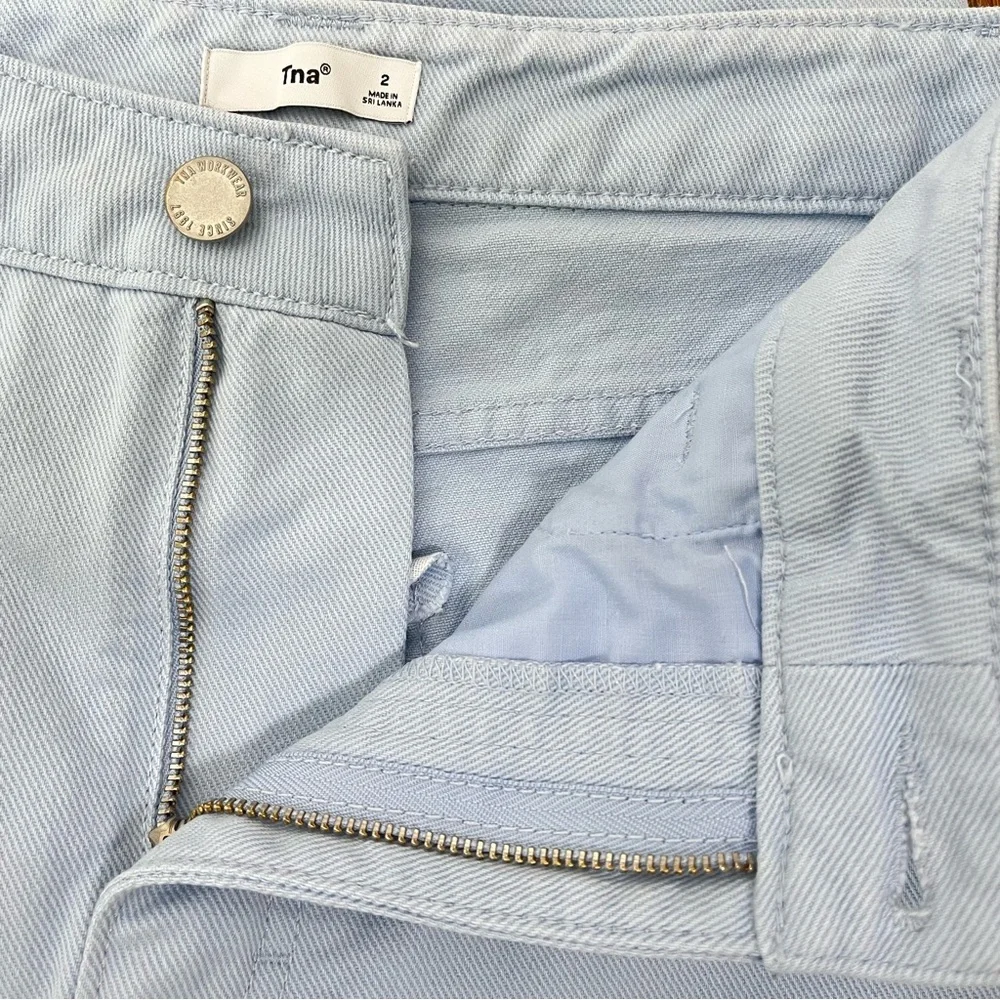 Aritzia TNA Light Blue Straight Leg 100% Cotton Cargo Pants Size 2 - Picture 4 of 15